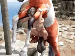 Lara croft pussy squirting from a big cock ass fucking